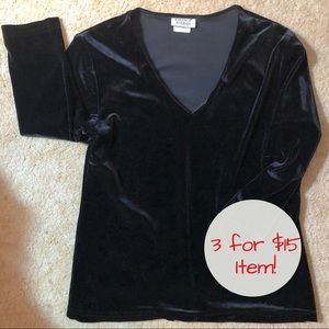 Black Velvet V-Neck
